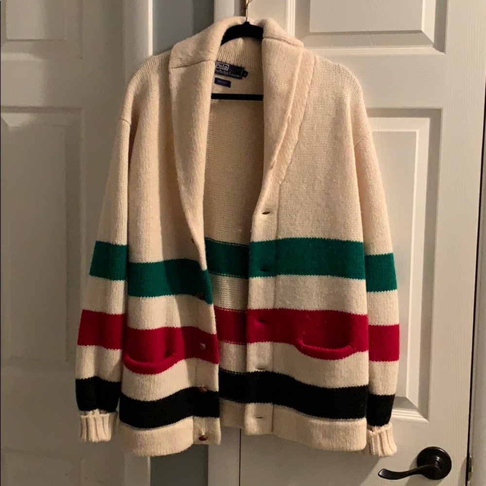 Polo XL VINTAGE hard to find shawl collar cardigan